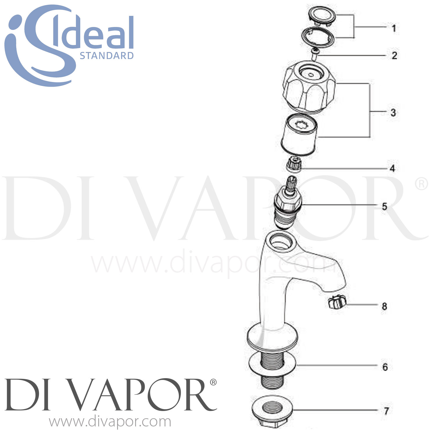 Ideal Standard Fairline Kit Ptp Rim Mounted Clear Kitchen Tap Spare